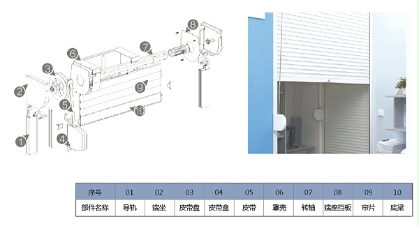 手拉皮带卷帘窗结构